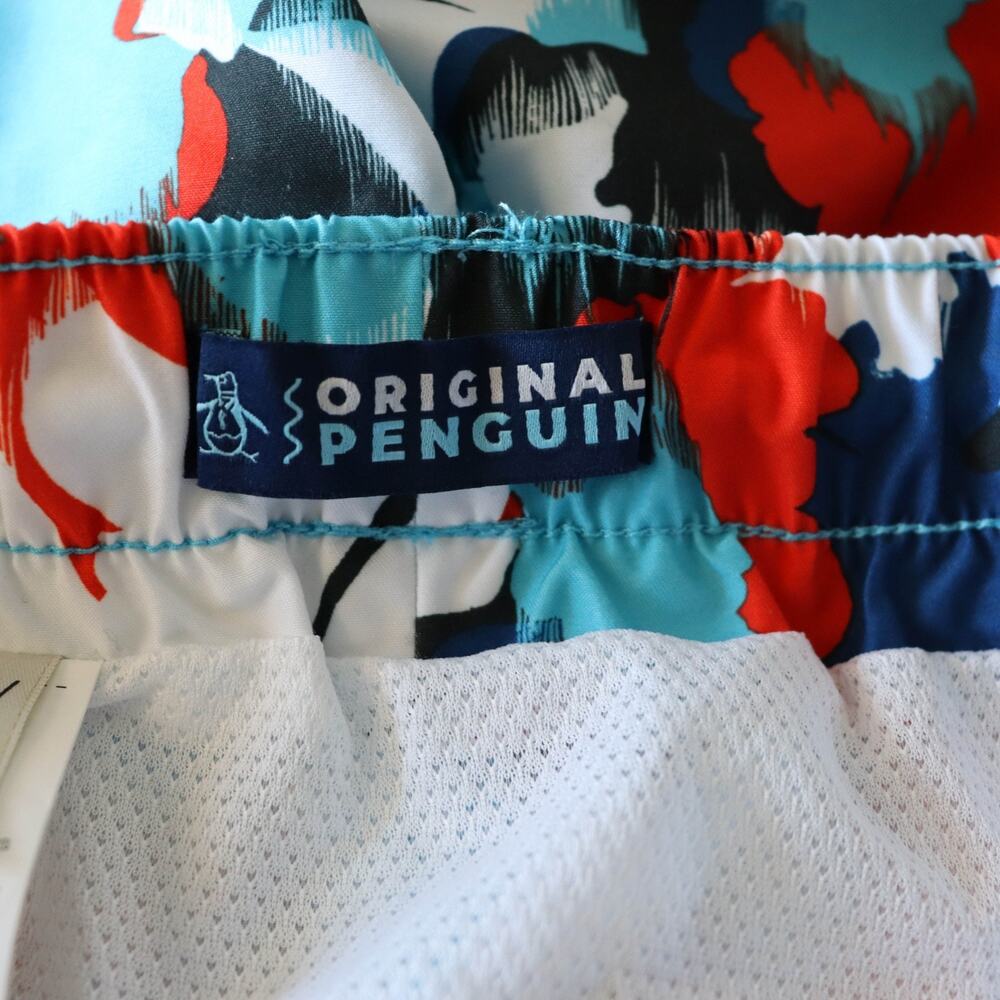 Original Penguin Drawstring Lined Swim Trunks Shorts Mens SIZE XXL - Picture 3 of 4